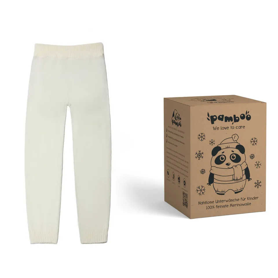 Pamboo Merino Leggings termico bimbo senza cuciture lana