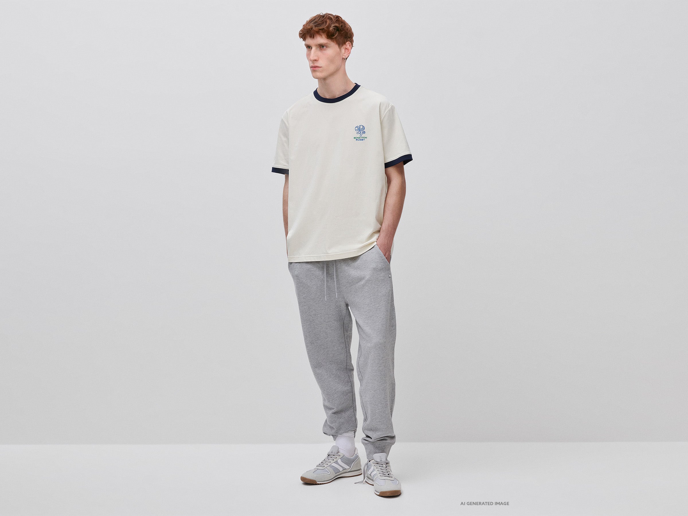 United Colors of Benetton Rugby T-shirt Cotone M Bianca