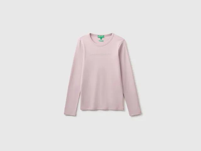 United Colors of Benetton maglietta cotone logo glitter taglia M