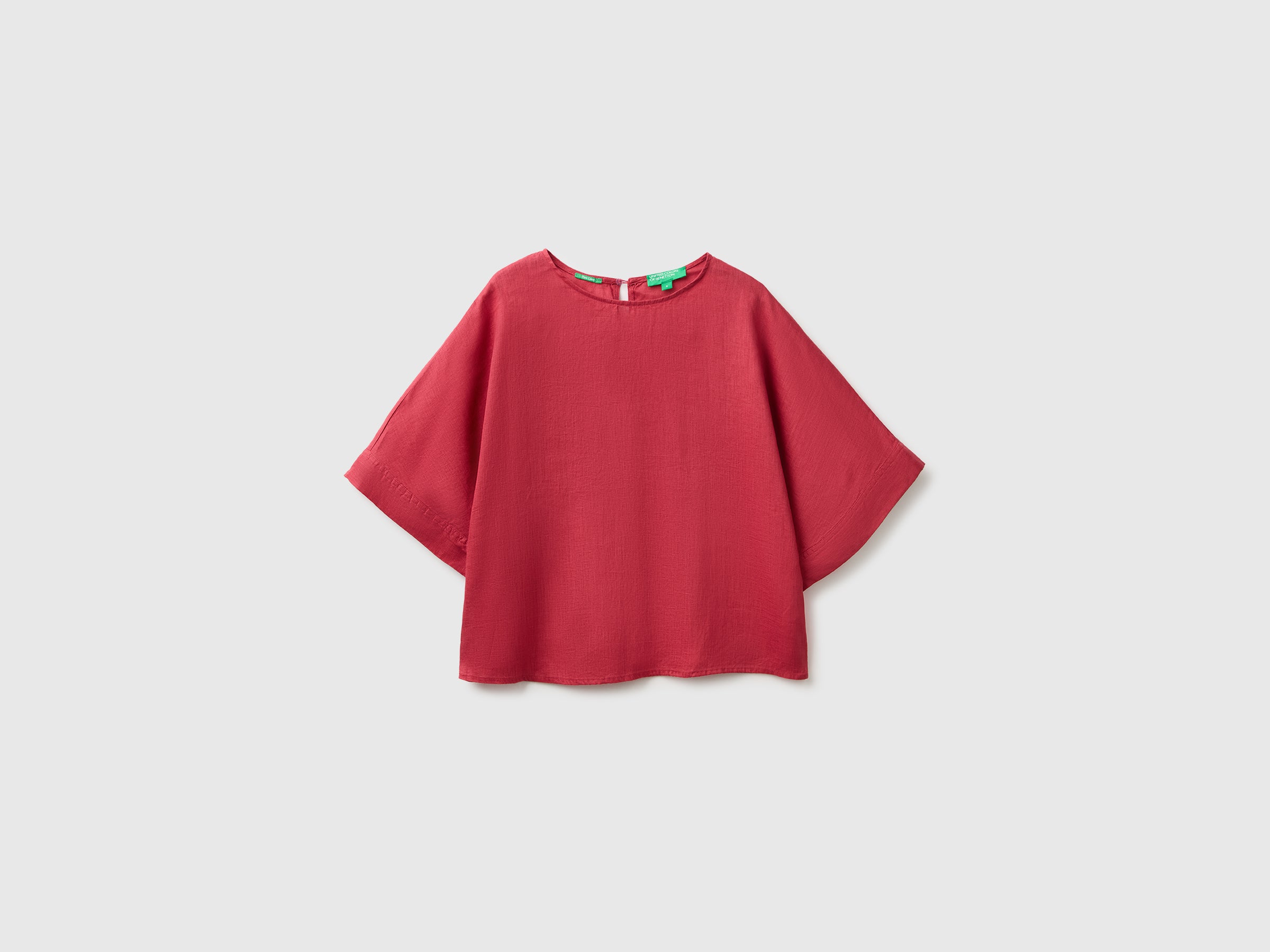 United Colors of Benetton Blusa Lino Puro Girocollo Kimono S