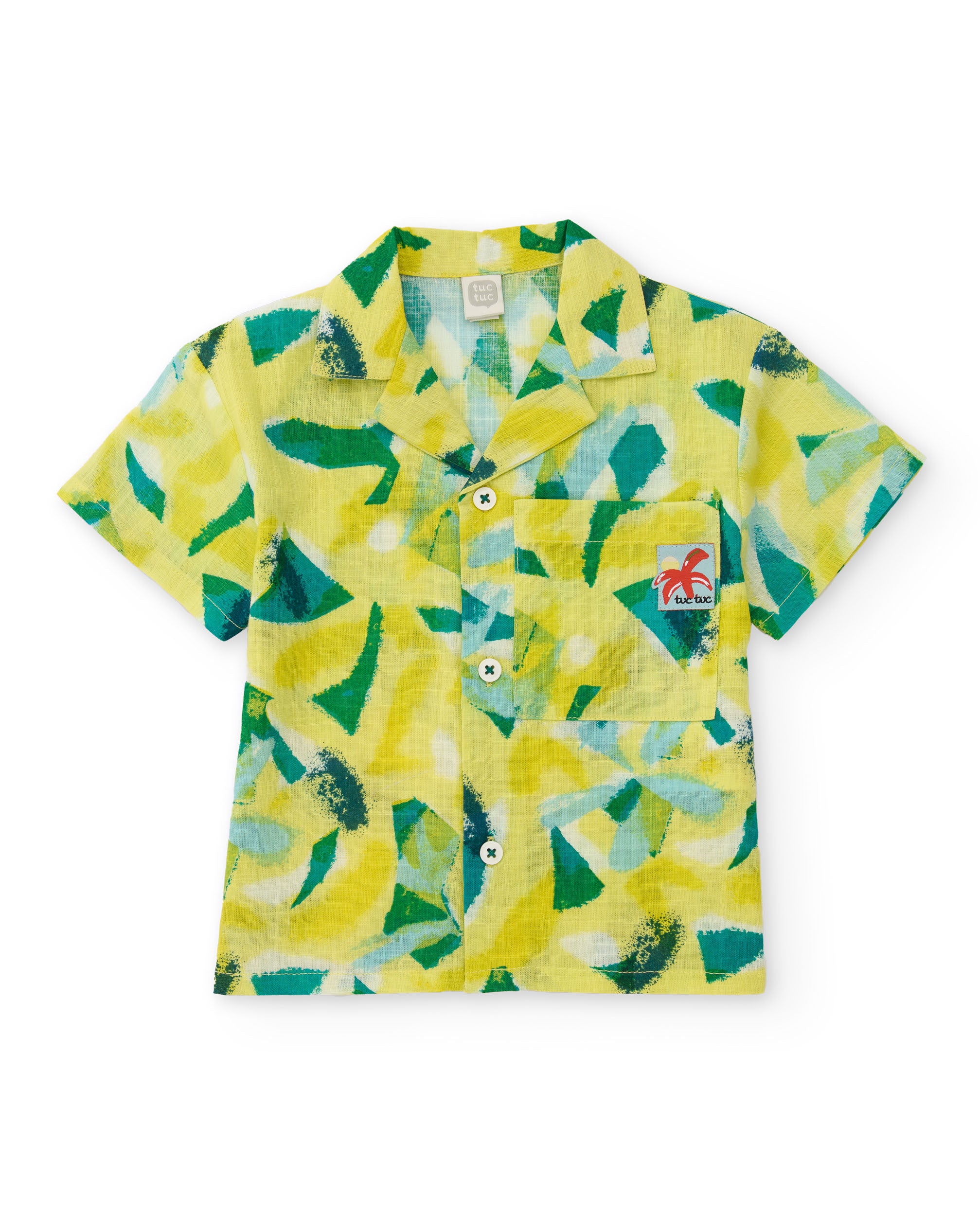 TucTuc Camicette Camicia bambino gialla astratta cotone