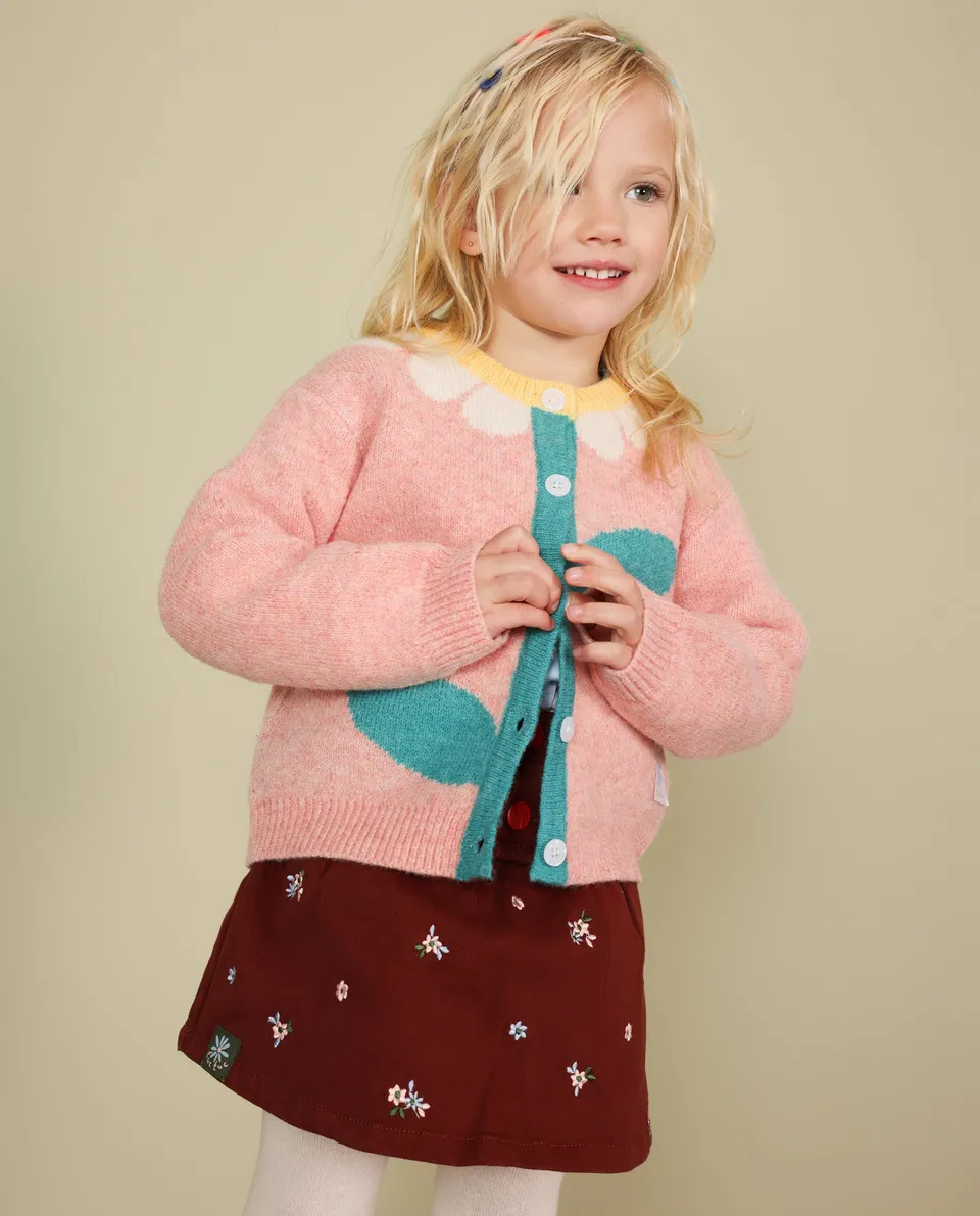 TucTuc Maglioni cardigan bambina ricamo rosa chiaro