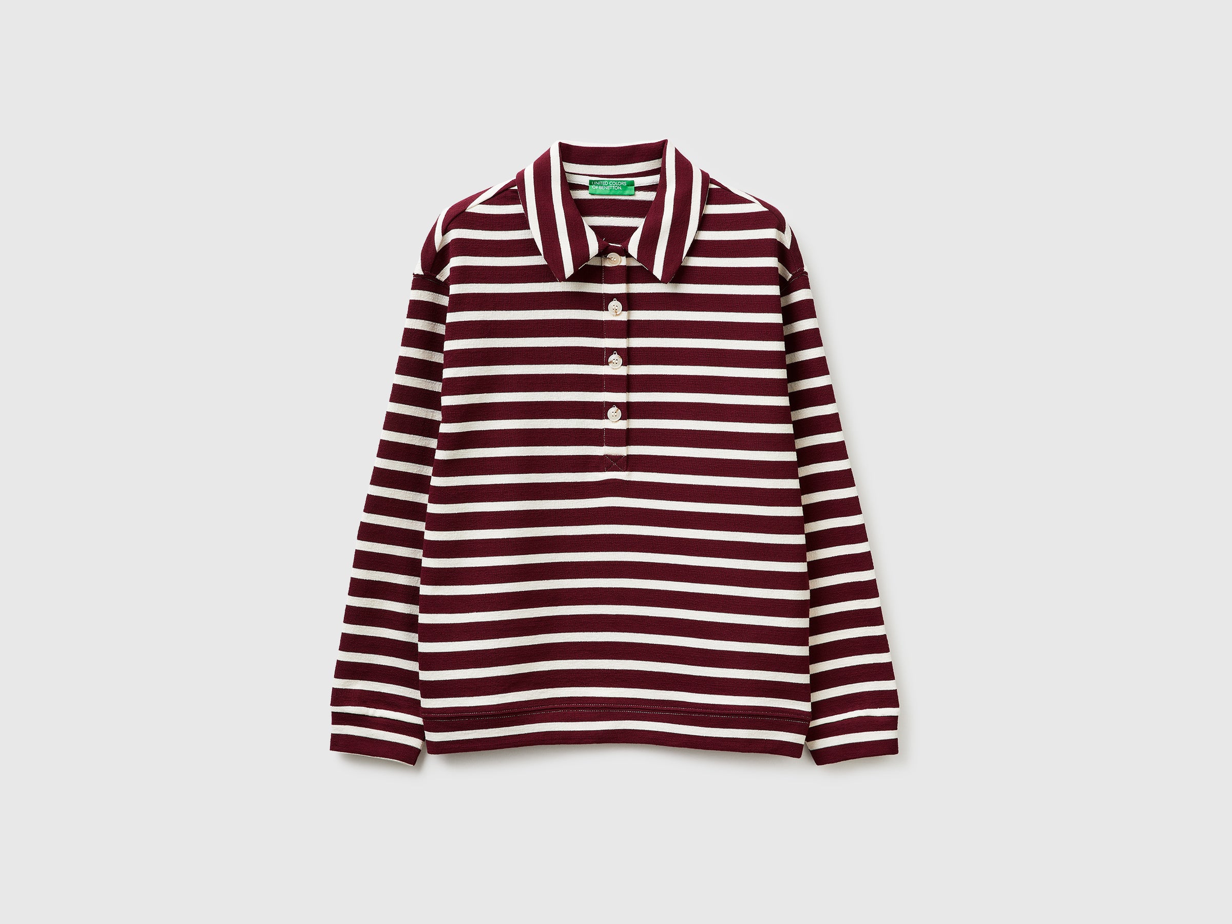 United Colors of Benetton Felpa Polo a Righe Cotone Taglia M