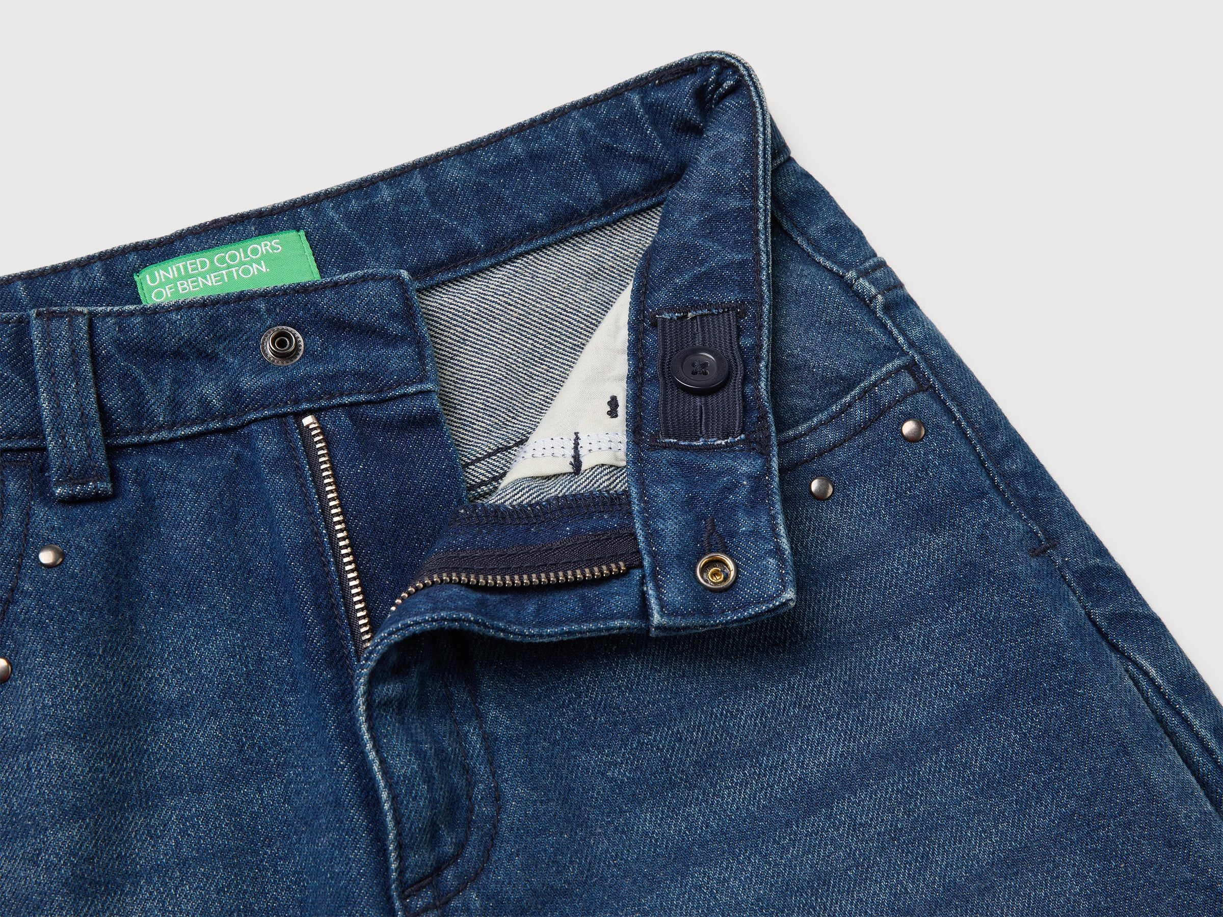 United Colors of Benetton jeans wide cotone borchie 5 tasche L