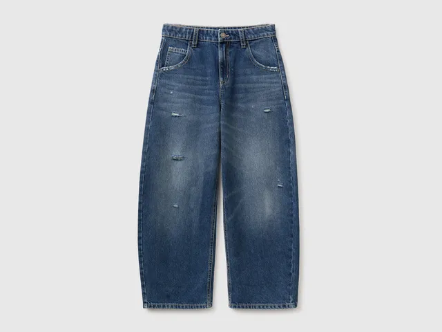 United Colors of Benetton Jeans Balloon Cotone Strappati Elastico