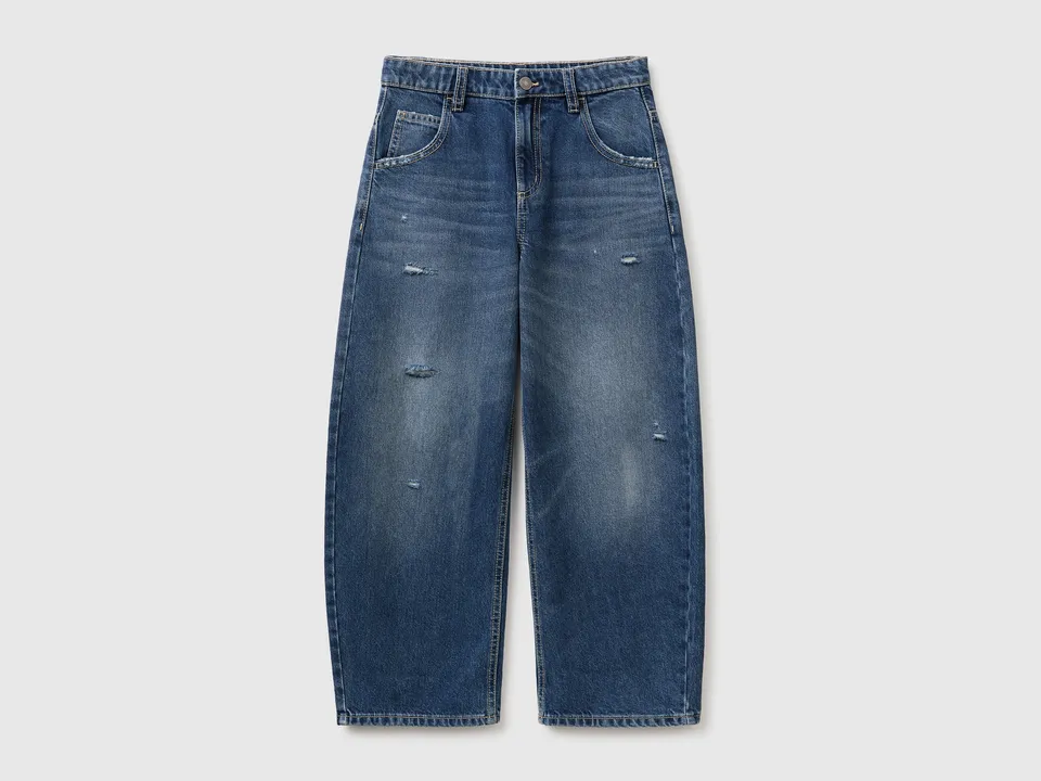 United Colors of Benetton Jeans Balloon Cotone Strappati Elastico