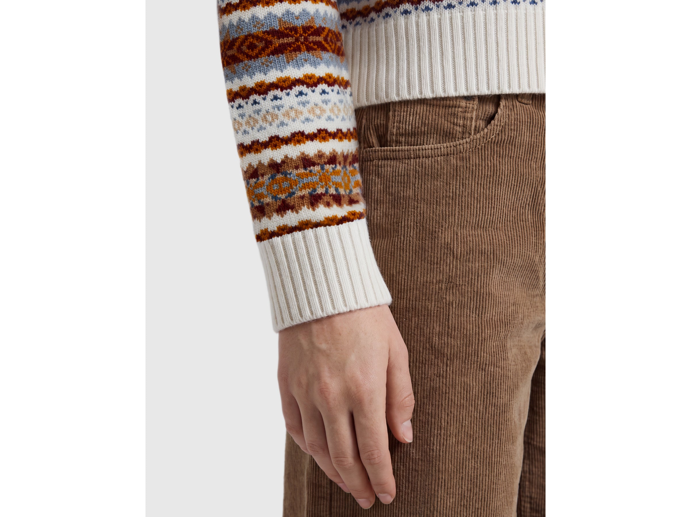 United Colors of Benetton Wool Blend Jacquard Cardigan donna lana M