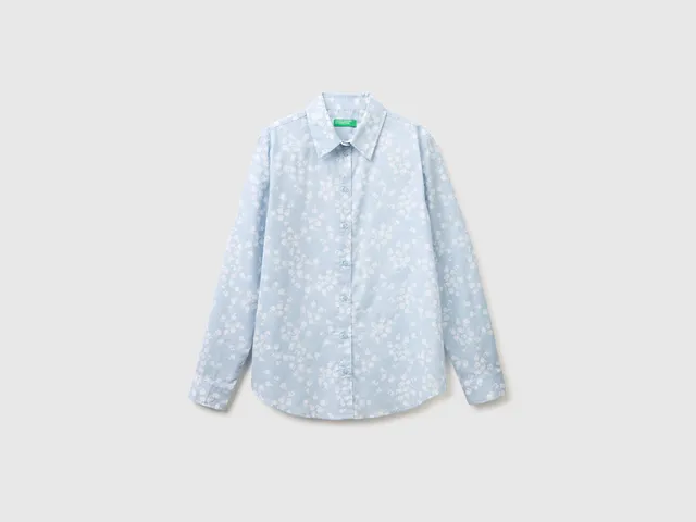 United Colors of Benetton camicia cotone leggero fantasia donna