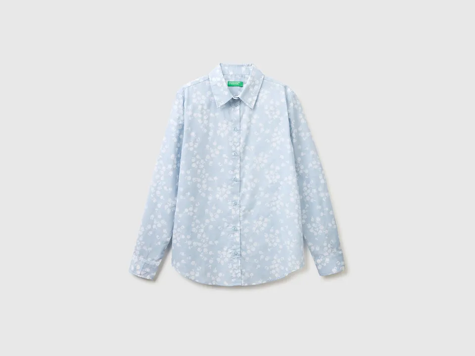 United Colors of Benetton camicia cotone leggero fantasia donna