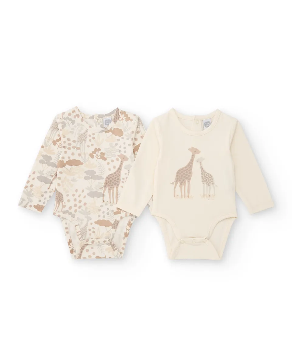 TucTuc Puericultura 2 body neonato beige giraffe