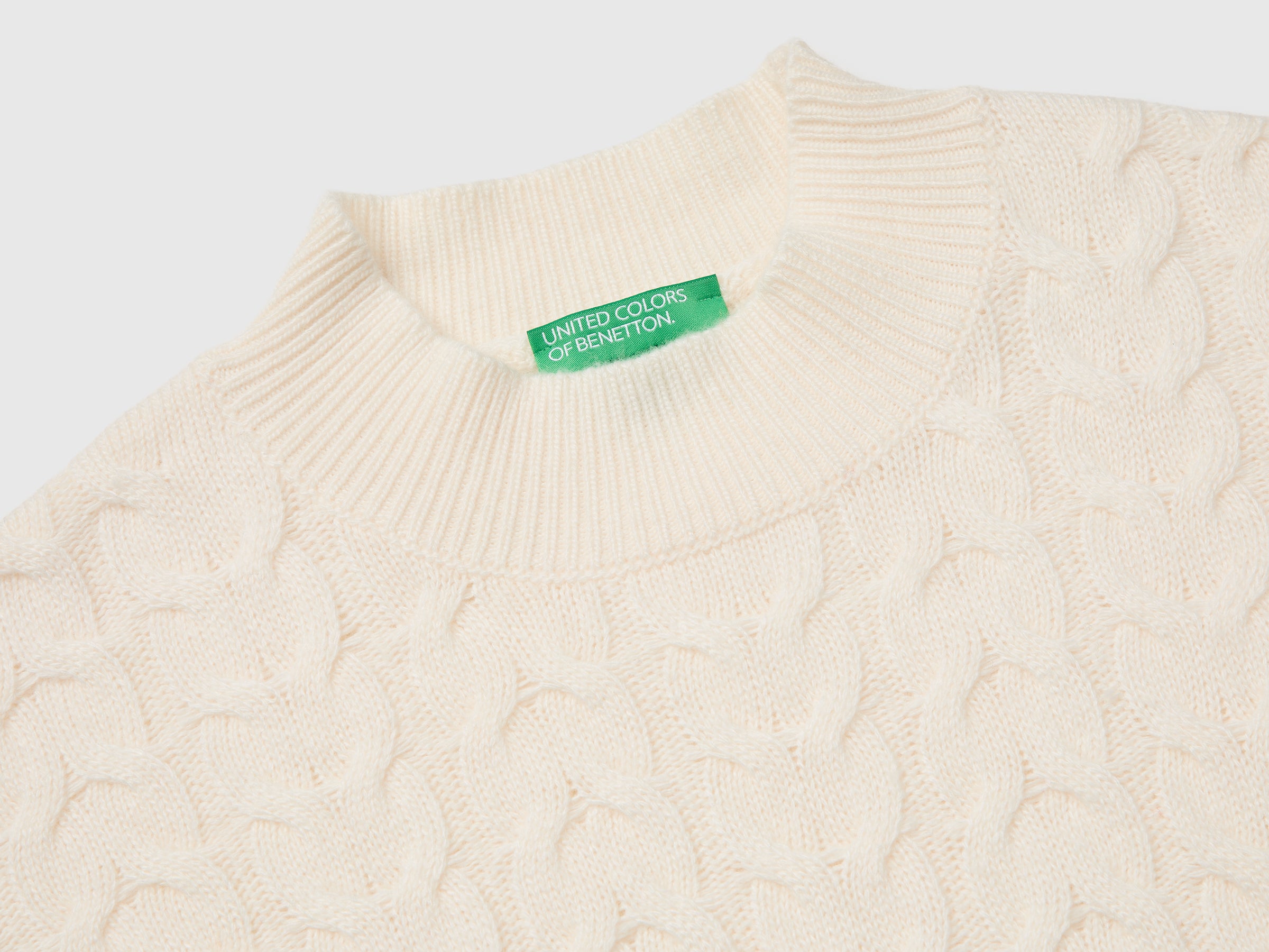 United Colors of Benetton Maglione Dolcevita Trecce Cashmere XS