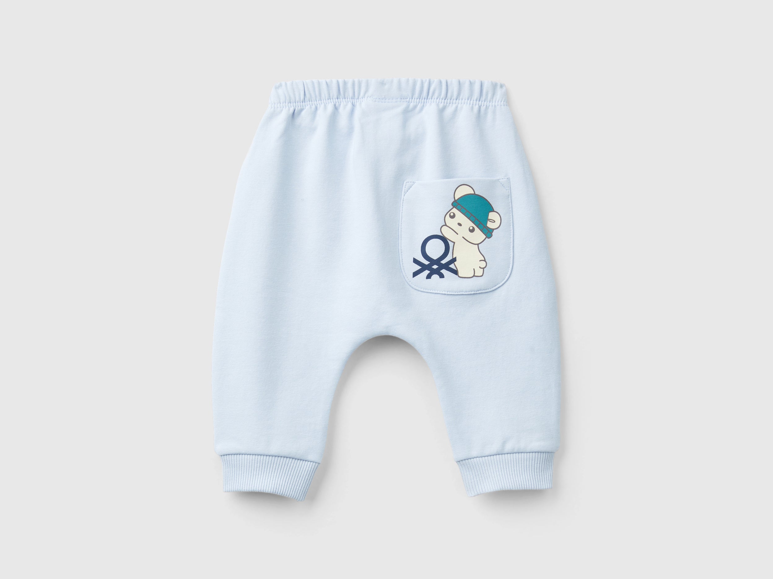 United Colors of Benetton Pantaloni Tuta Neonato Cotone Tasca Caldi
