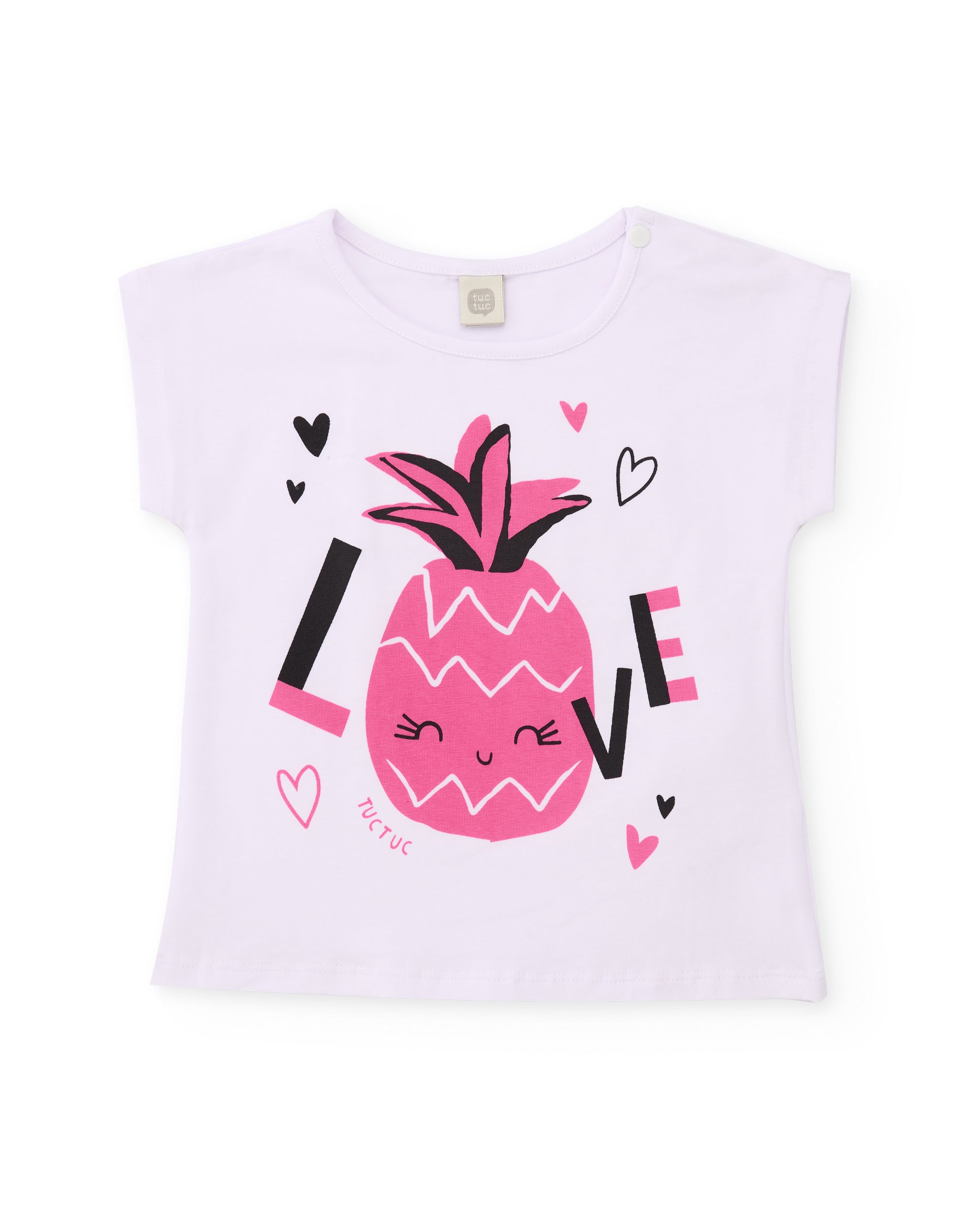 TucTuc Magliette t-shirt ananas bianca cotone