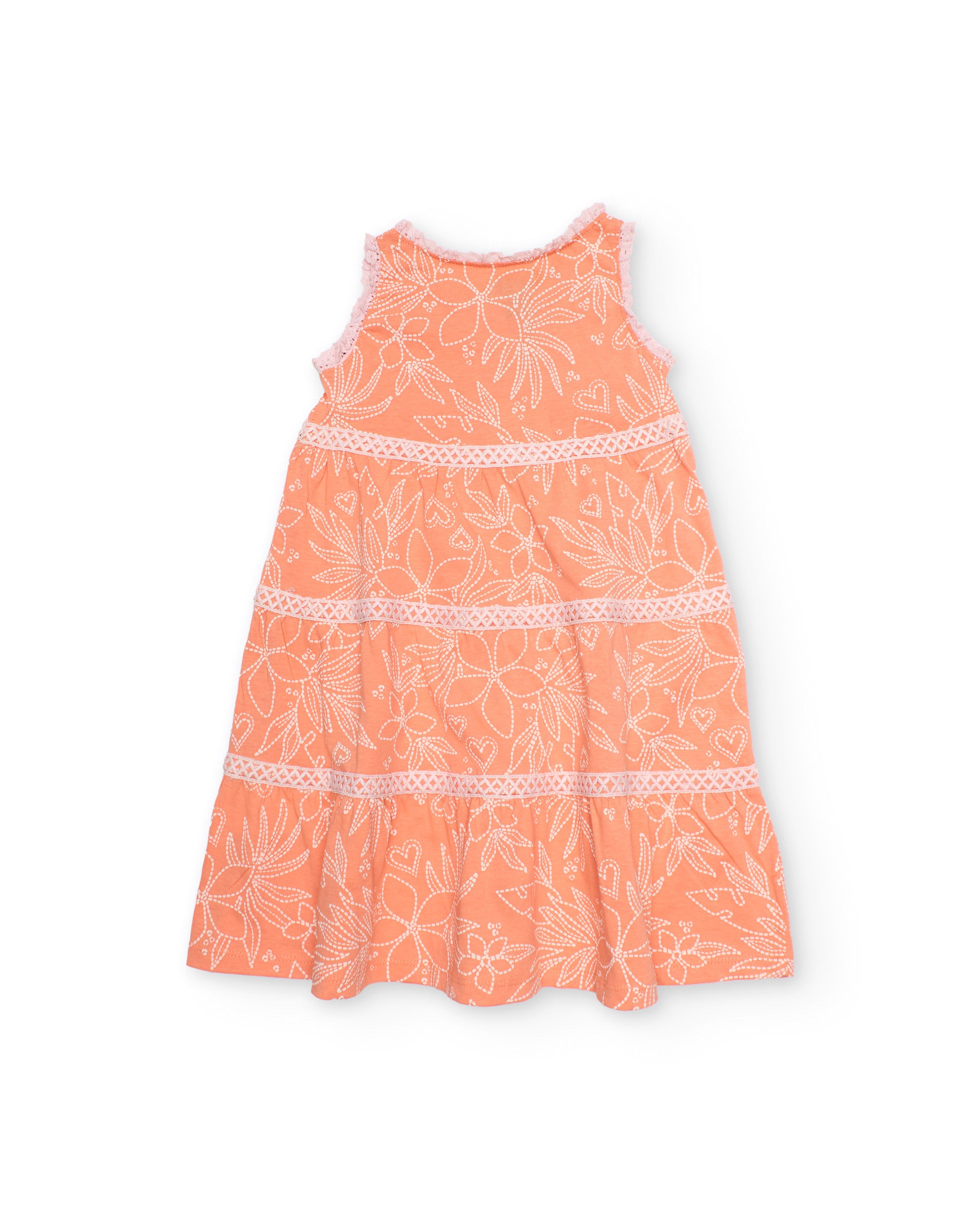 TucTuc Vestito bambina maglia righe decorative arancione 4 anni
