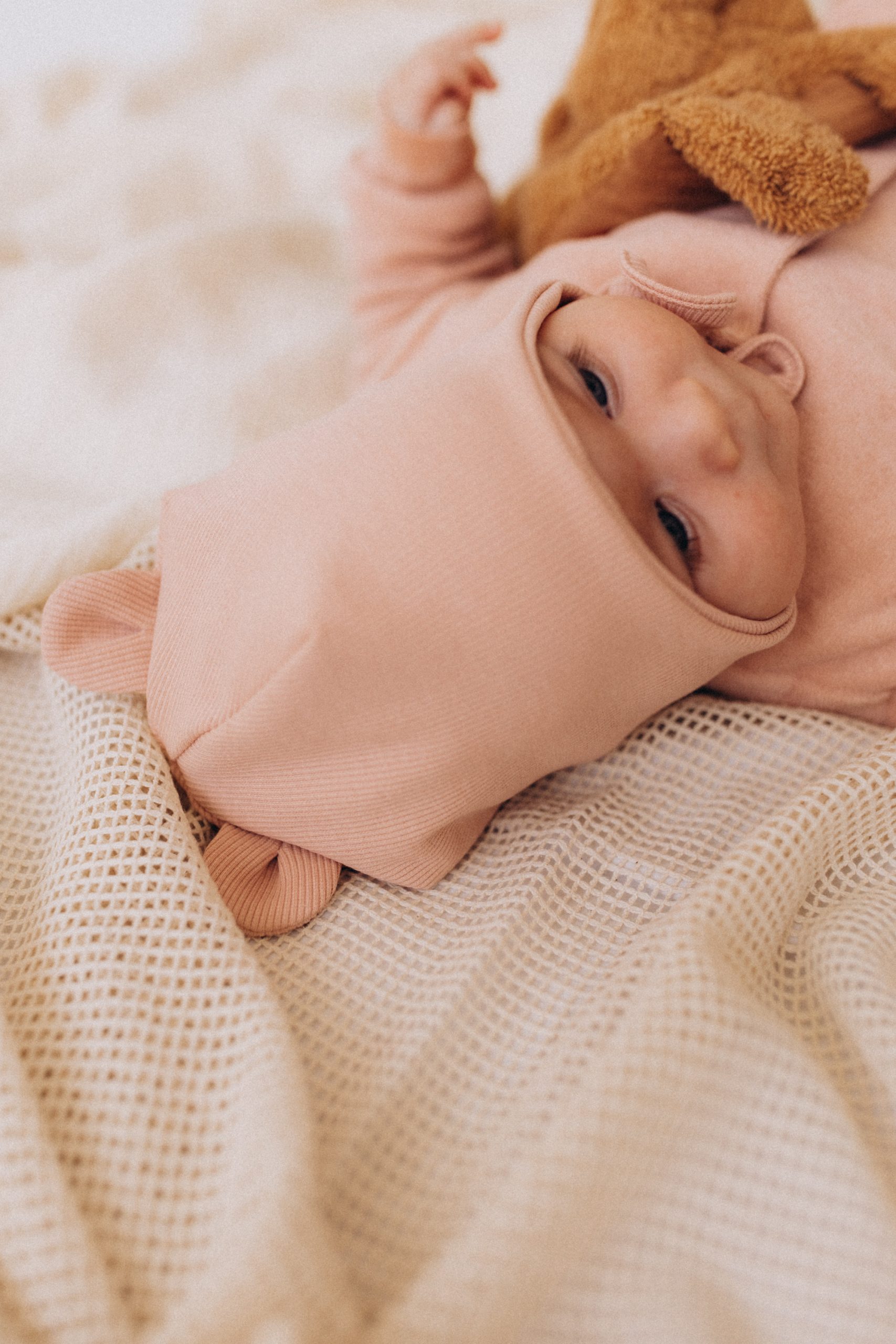 Woolly Organic Baby Hats cappello SS26 orecchie orso cotone