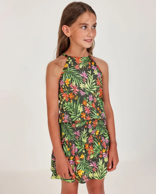 TucTuc Magliette top bimba floreale verde
