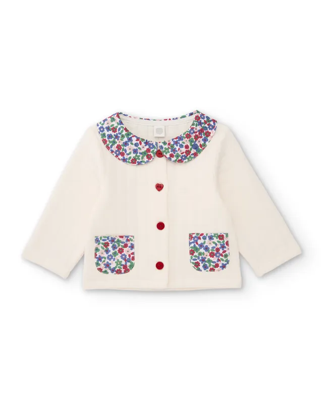 TucTuc Maglioni Giacca Maglia Neonata Floreale Crudo