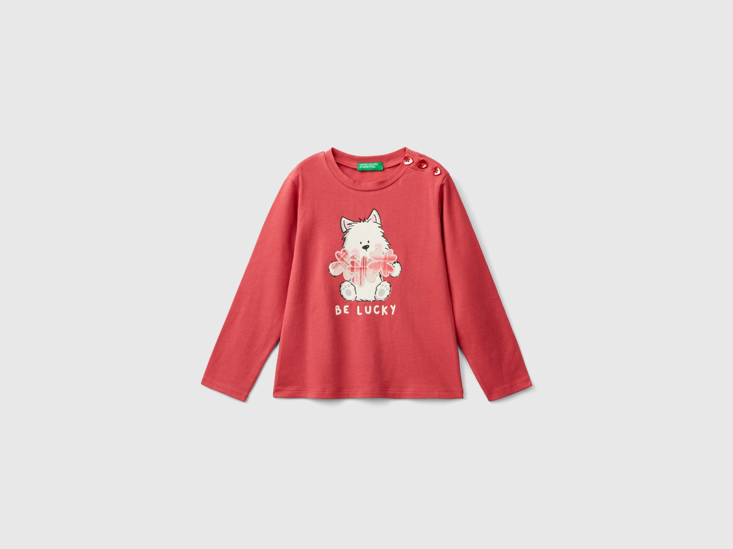 United Colors of Benetton T-shirt manica lunga cotone stampa animale 104
