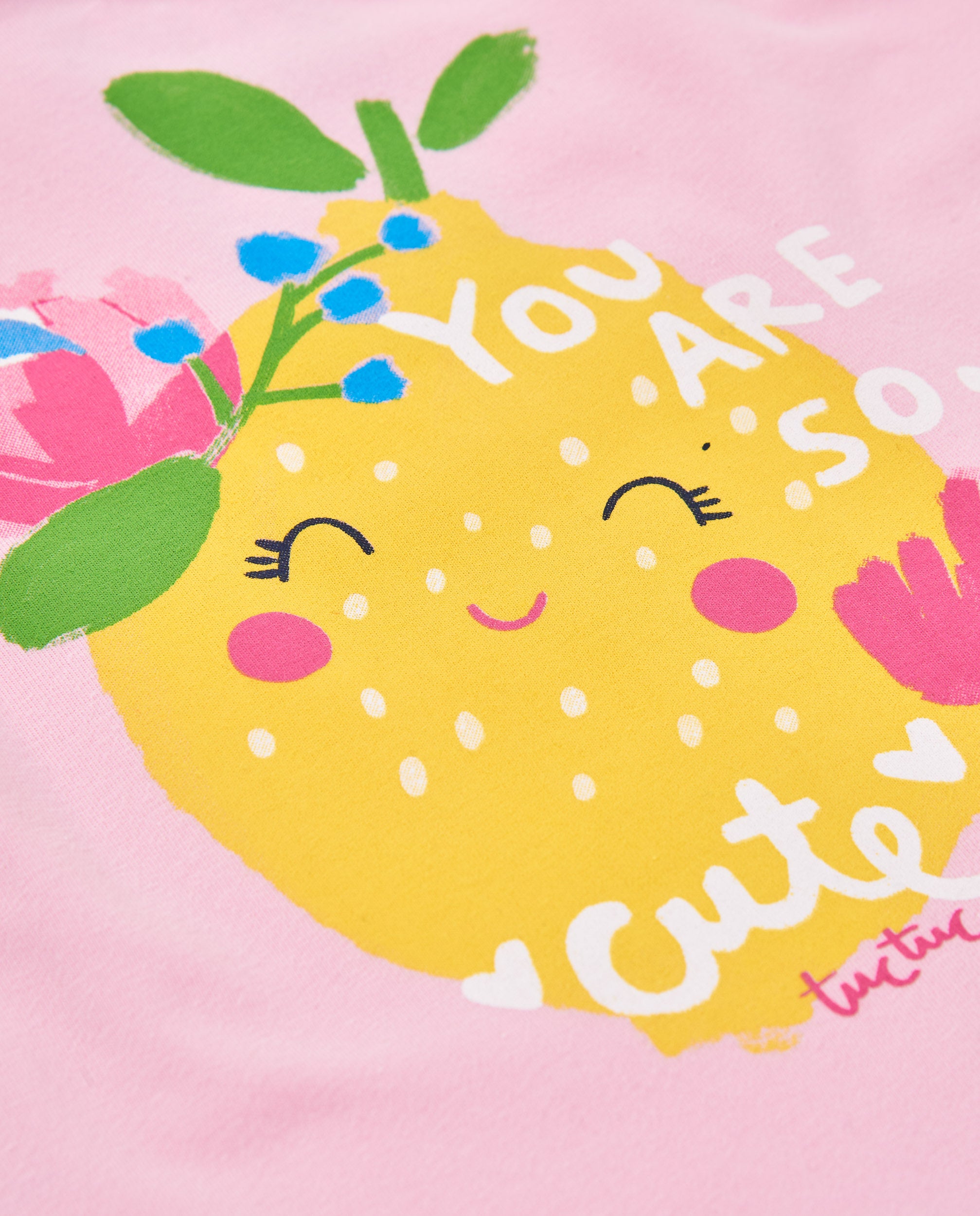 TucTuc Magliette t-shirt bambina rosa limone cotone