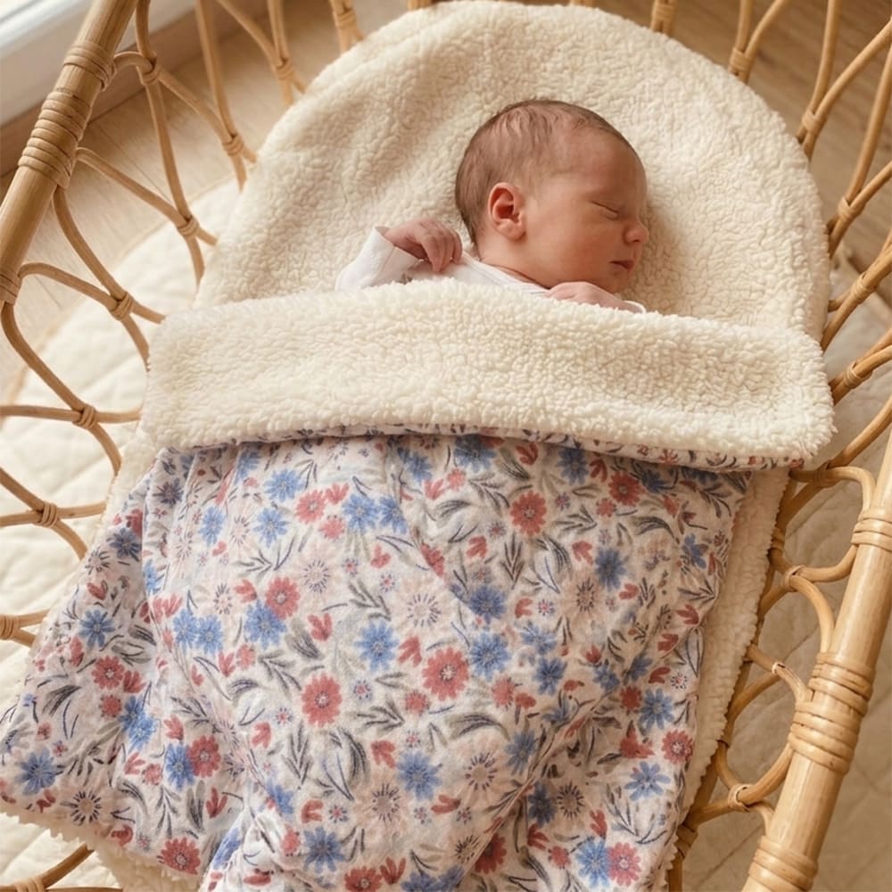 Petite Citrouille Les Essentiels Emma coperta cotone fiori 75x100