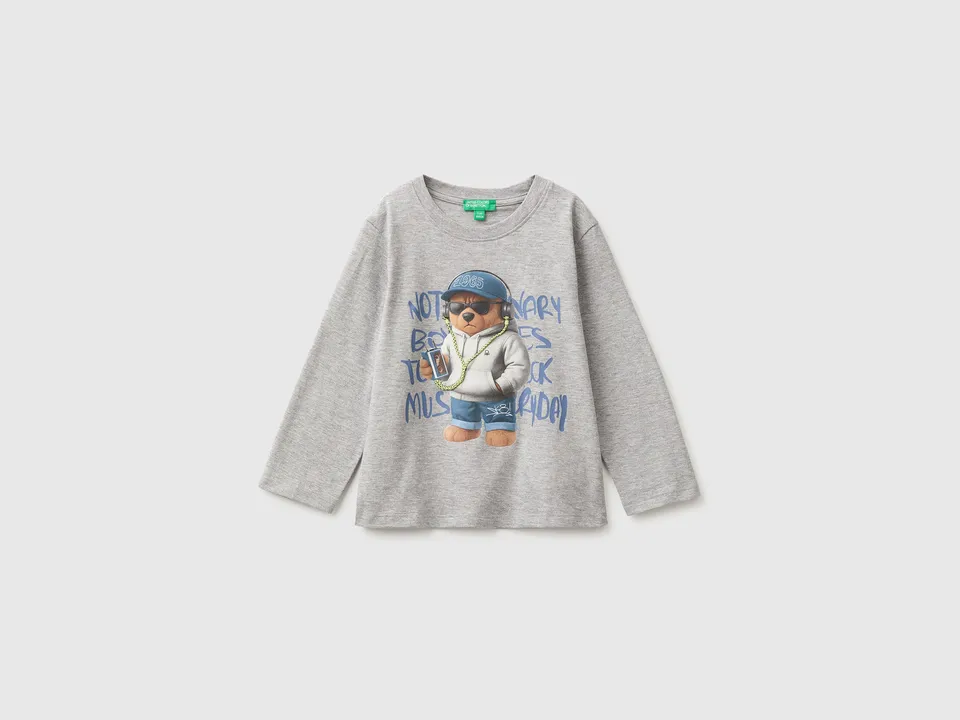United Colors of Benetton T-shirt print maglietta cotone bio bambina