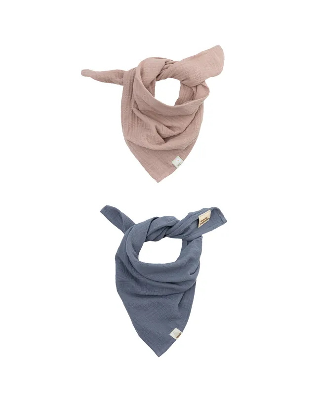 Woolly Organic Bandana with Label foulard Rose Clay 50x50 cotone