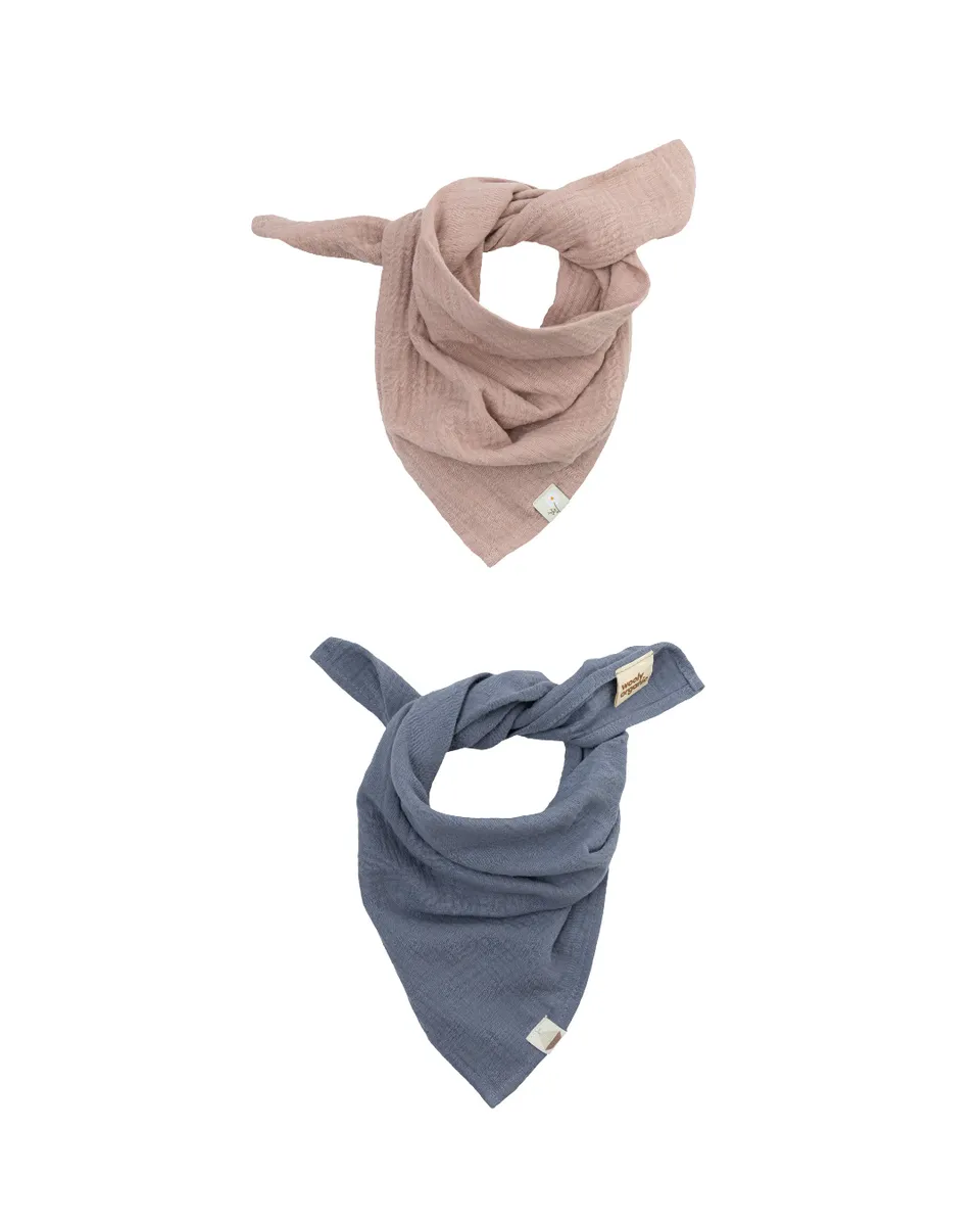 Woolly Organic Bandana with Label foulard Rose Clay 50x50 cotone