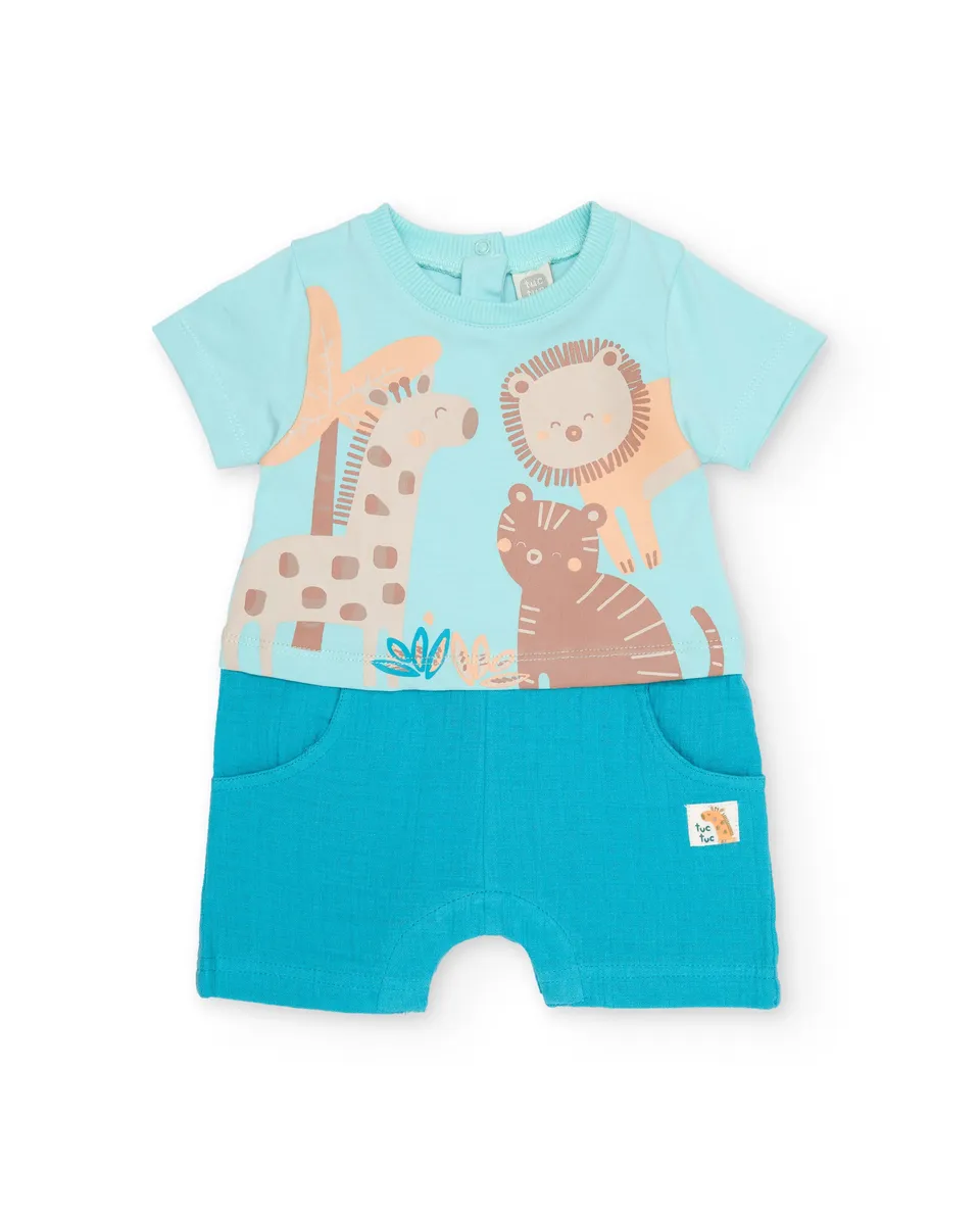 TucTuc Tutine salopette neonato blu 0-1M savana