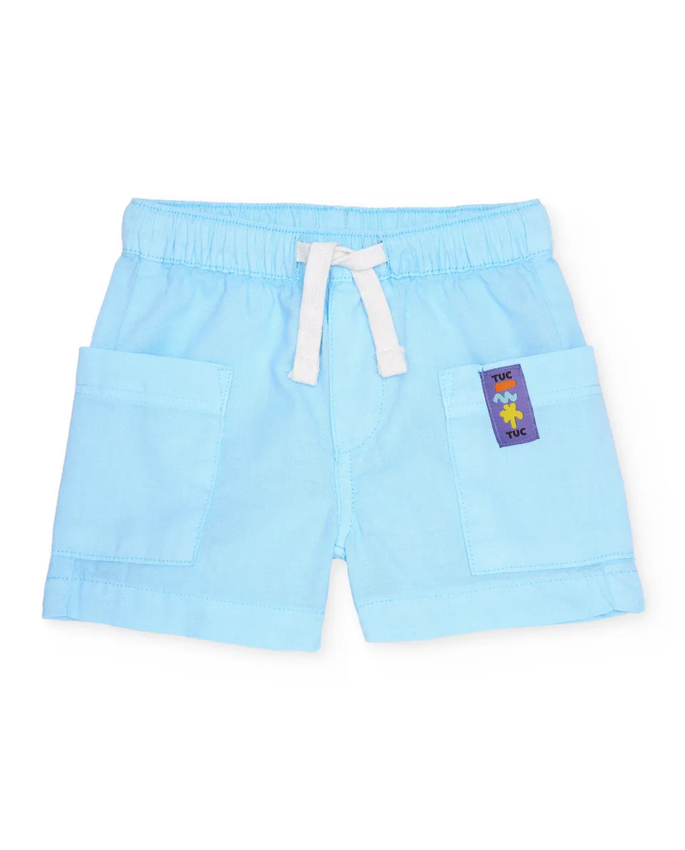 TucTuc Bermuda bambino tasche frontali bermuda celeste