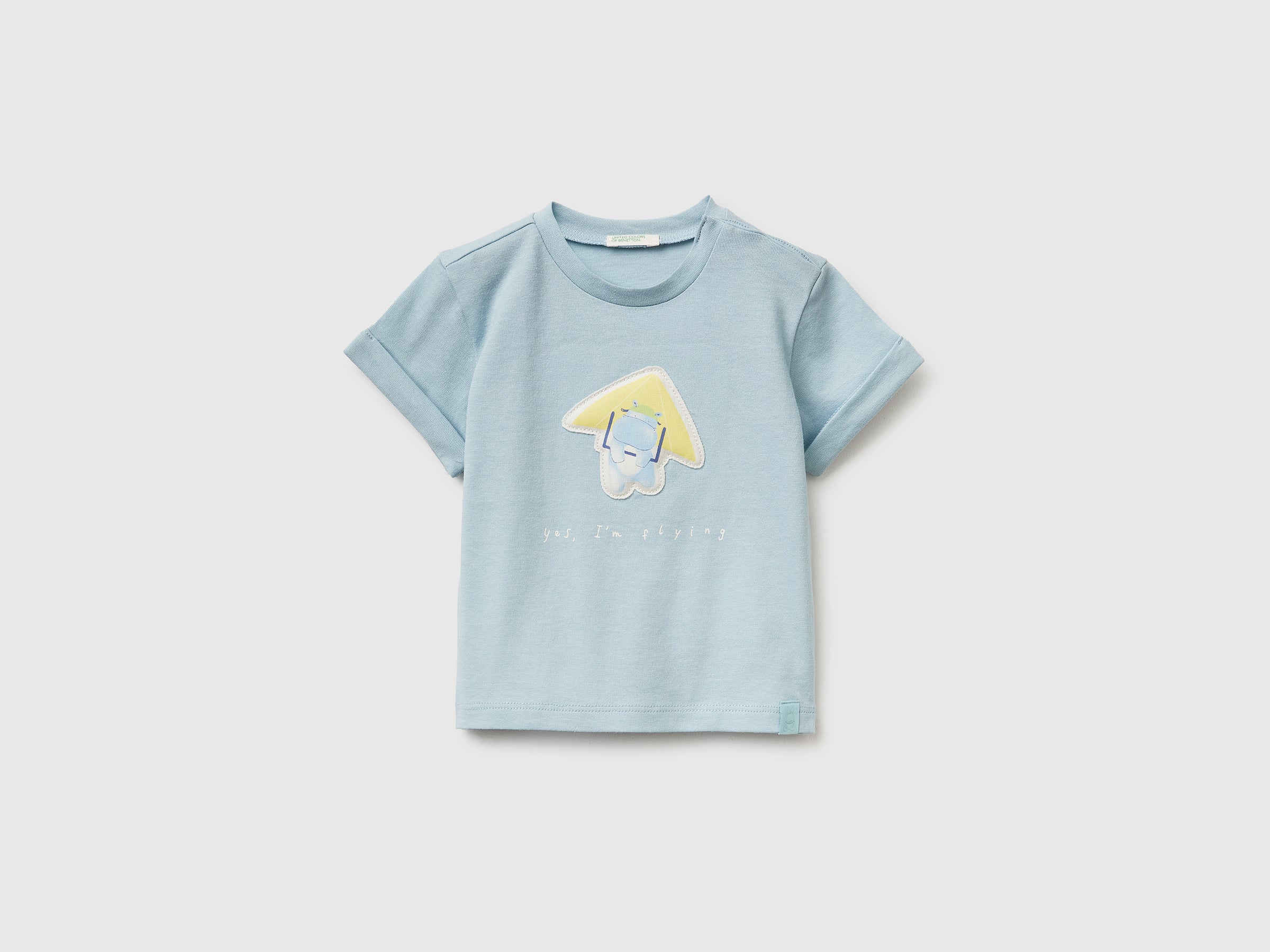 United Colors of Benetton T-shirt patch cotone biologico taglia 56