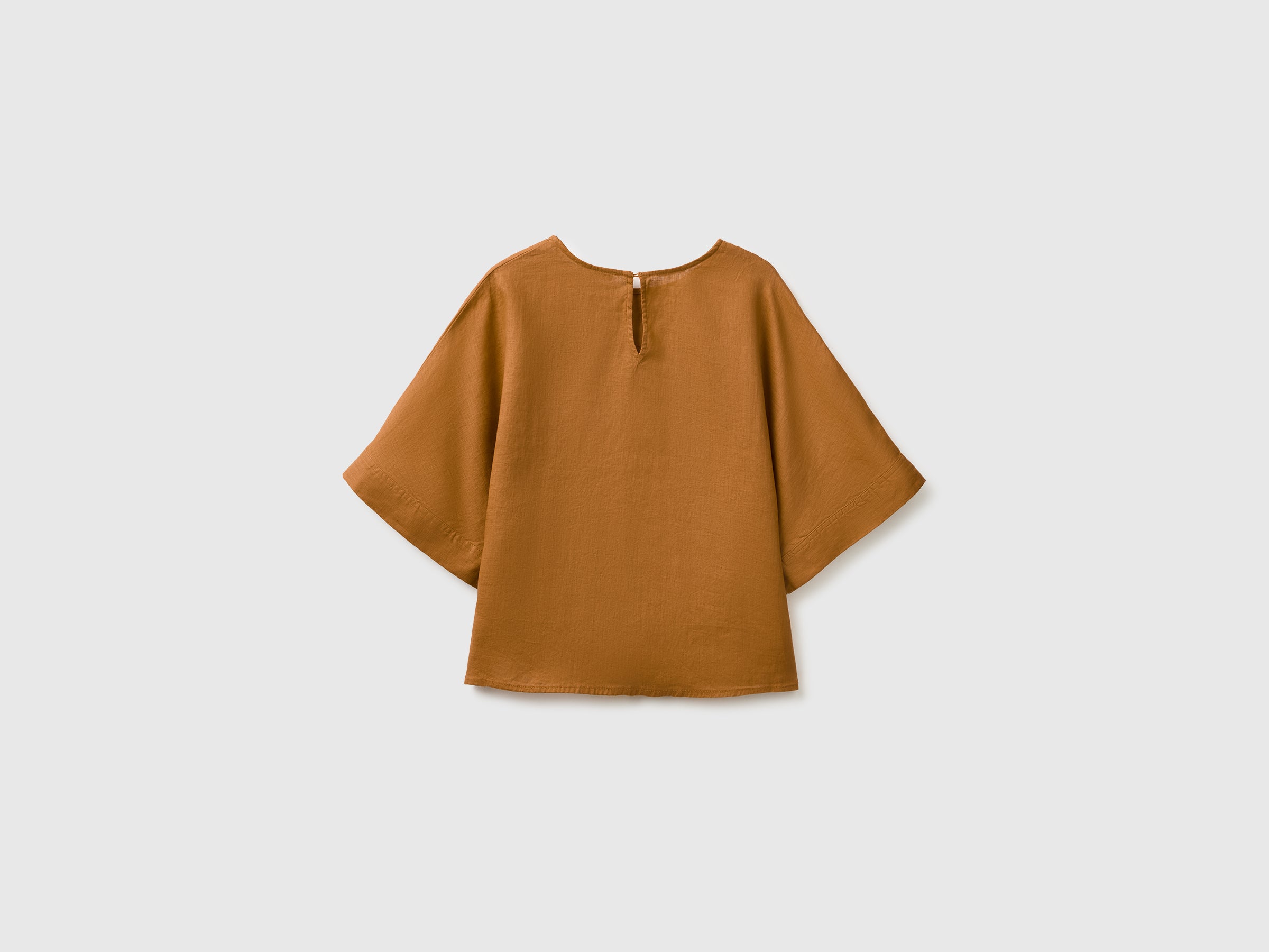 Benetton Camicetta Lino Girocollo Manica Kimono