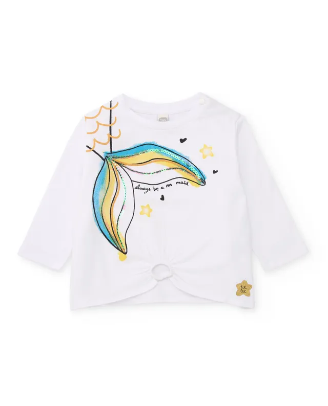 TucTuc Magliette Maglia bimba sirena maglia bianca 4 anni