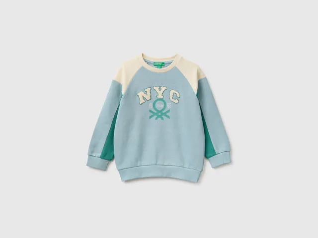 United Colors of Benetton felpa bambino color block cotone bio