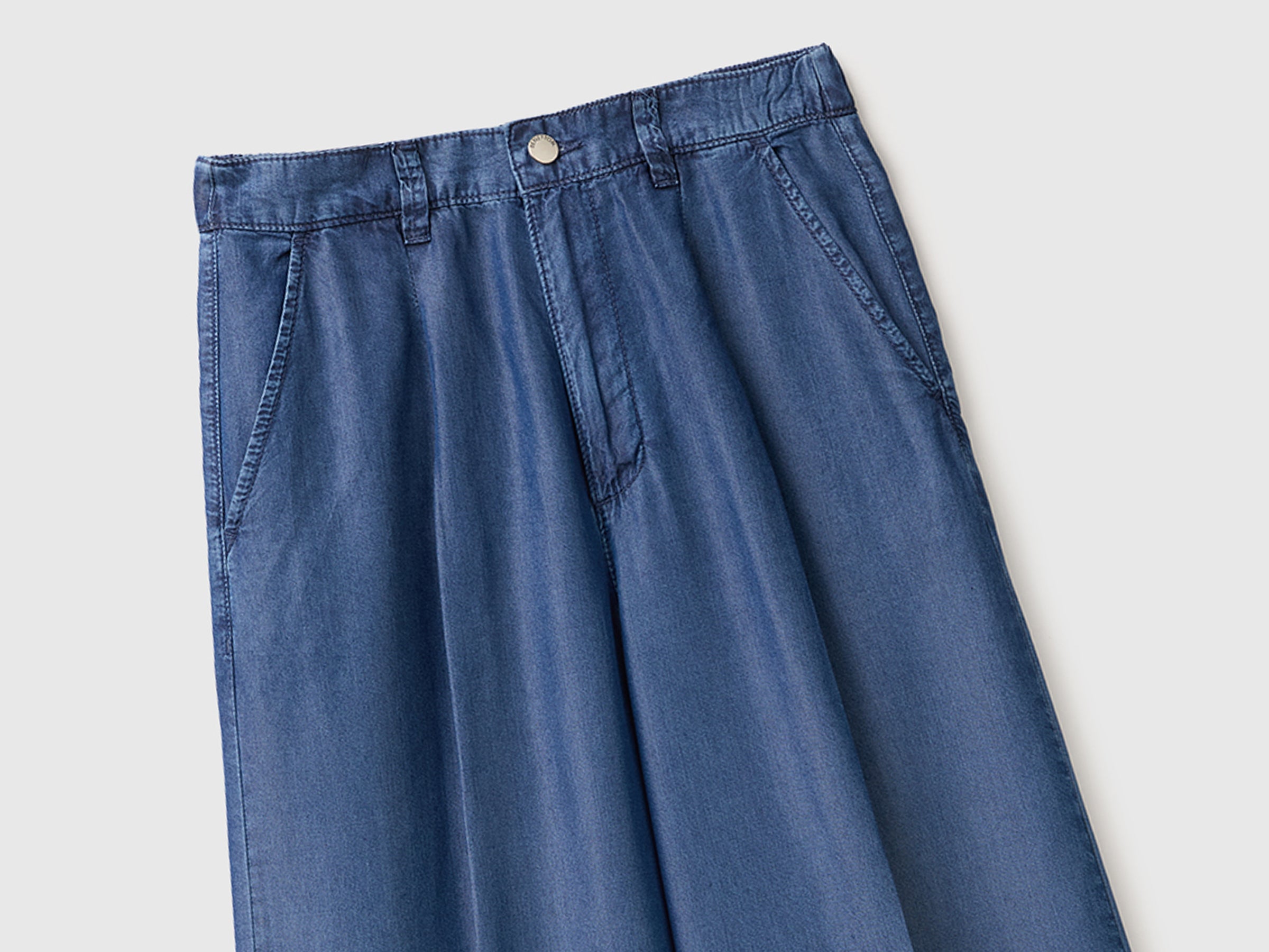 United Colors of Benetton Pantaloni Chambray Lyocell Gamba Larga XS
