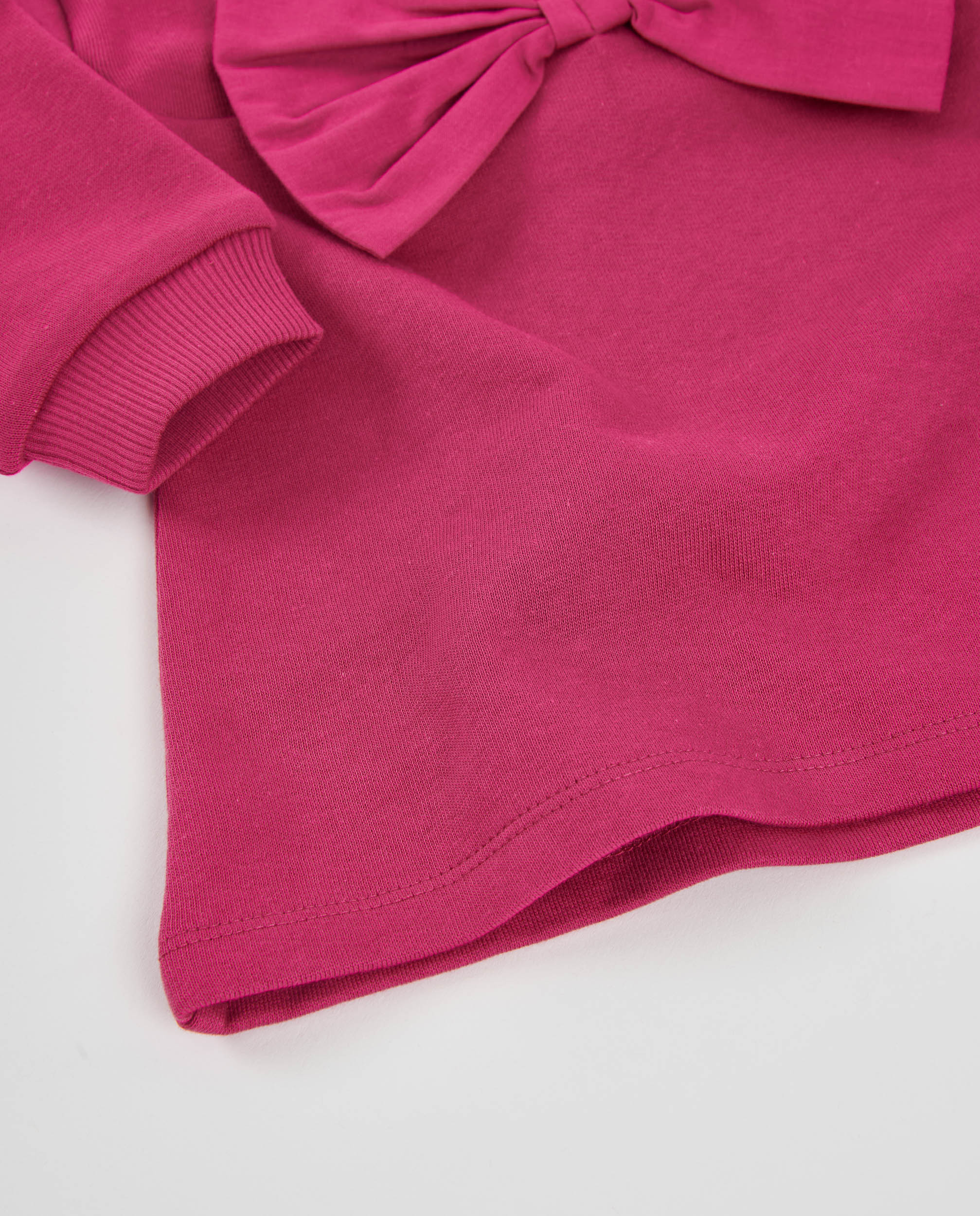 TucTuc Vestiti abito felpa bimba fucsia fiocco