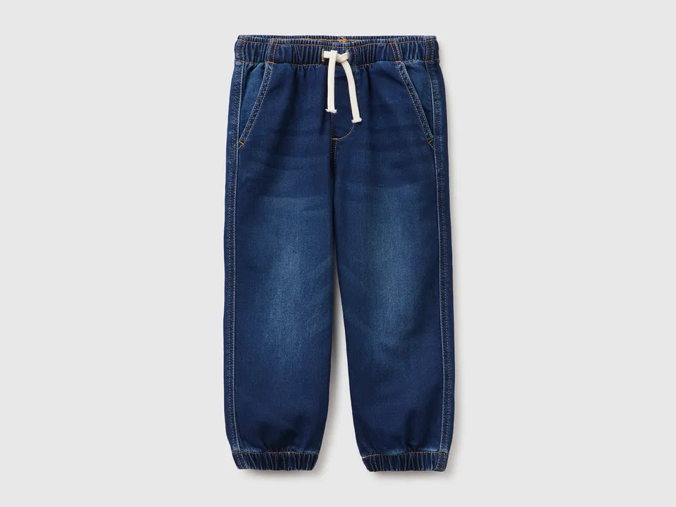 United Colors of Benetton Sweatshirts Pantaloni Jogger Effetto Denim 82 Cotone