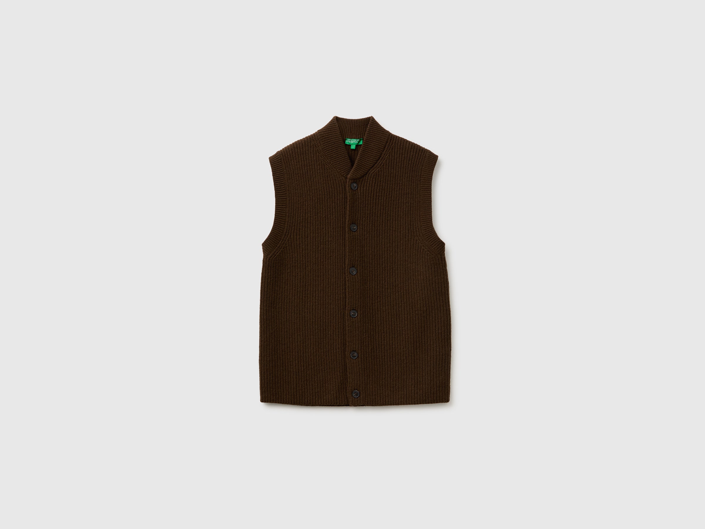United Colors of Benetton Gilet Lana Abbottonato Collo Bomber