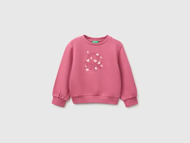 United Colors of Benetton felpa bimbo cotone bio ricamo 104