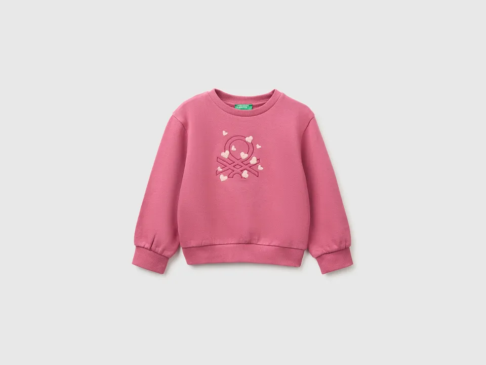 United Colors of Benetton felpa bimbo cotone bio ricamo 104