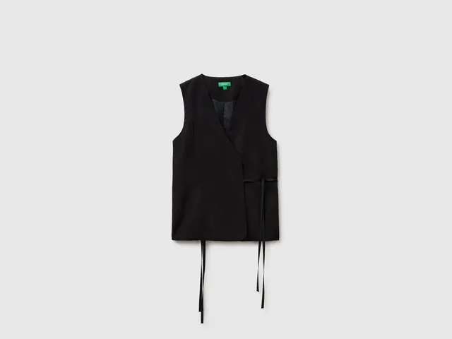 United Colors of Benetton Gilet Incrociato Lyocell Scollo V S