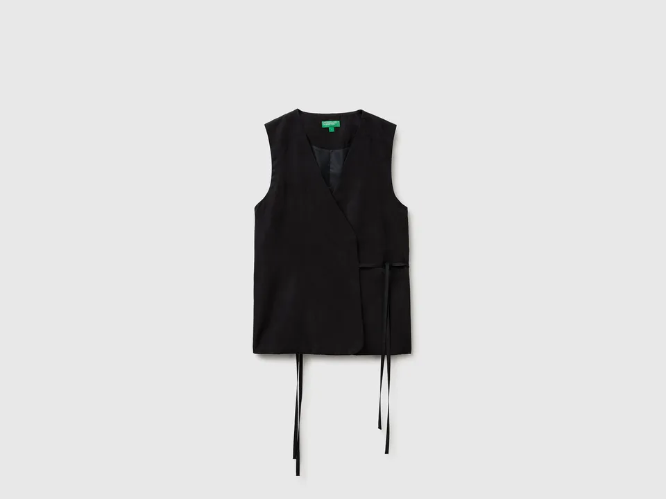 United Colors of Benetton Gilet Incrociato Lyocell Scollo V S