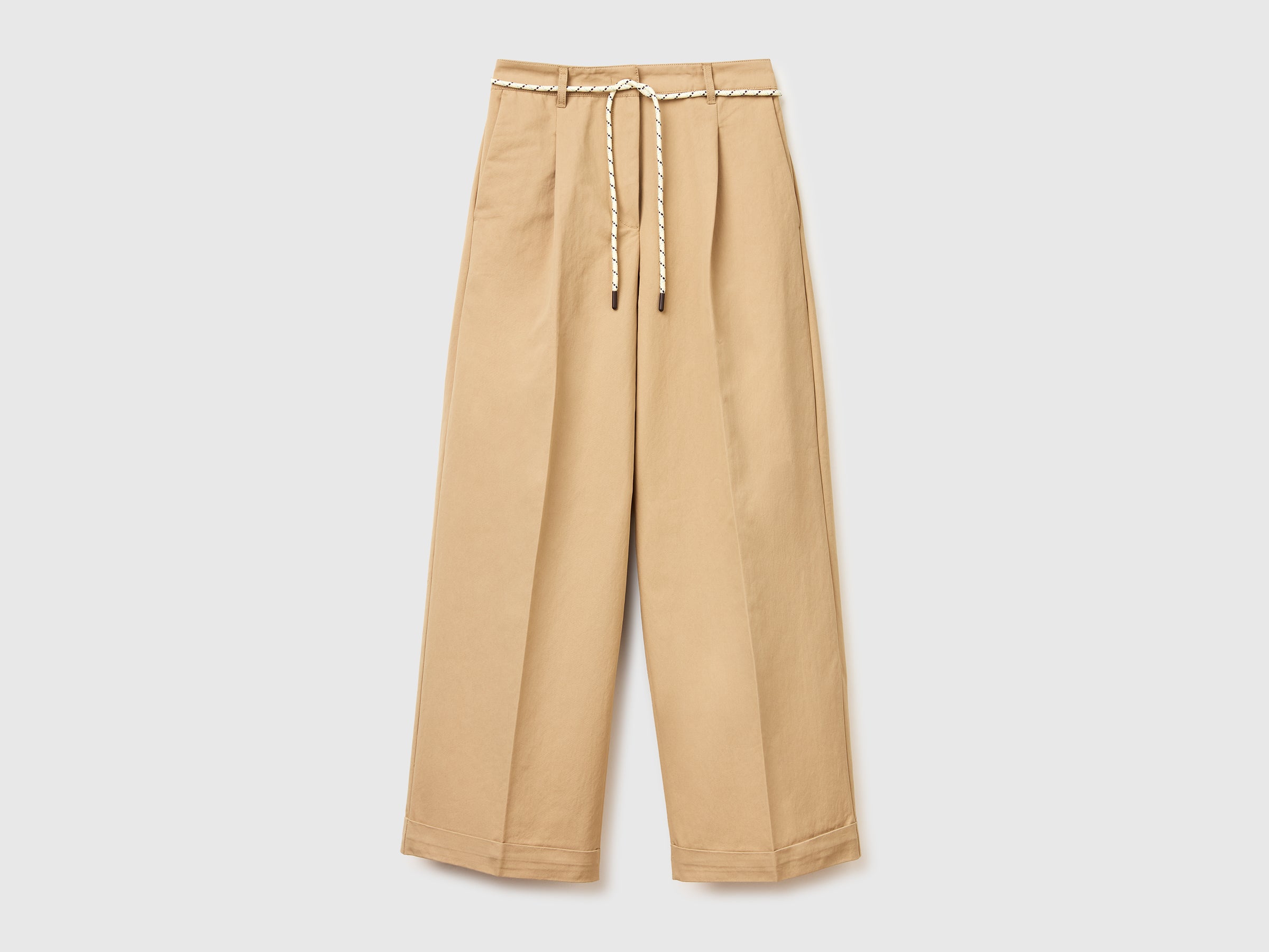 United Colors of Benetton Pantaloni Coulisse Cotone Donna Ampi