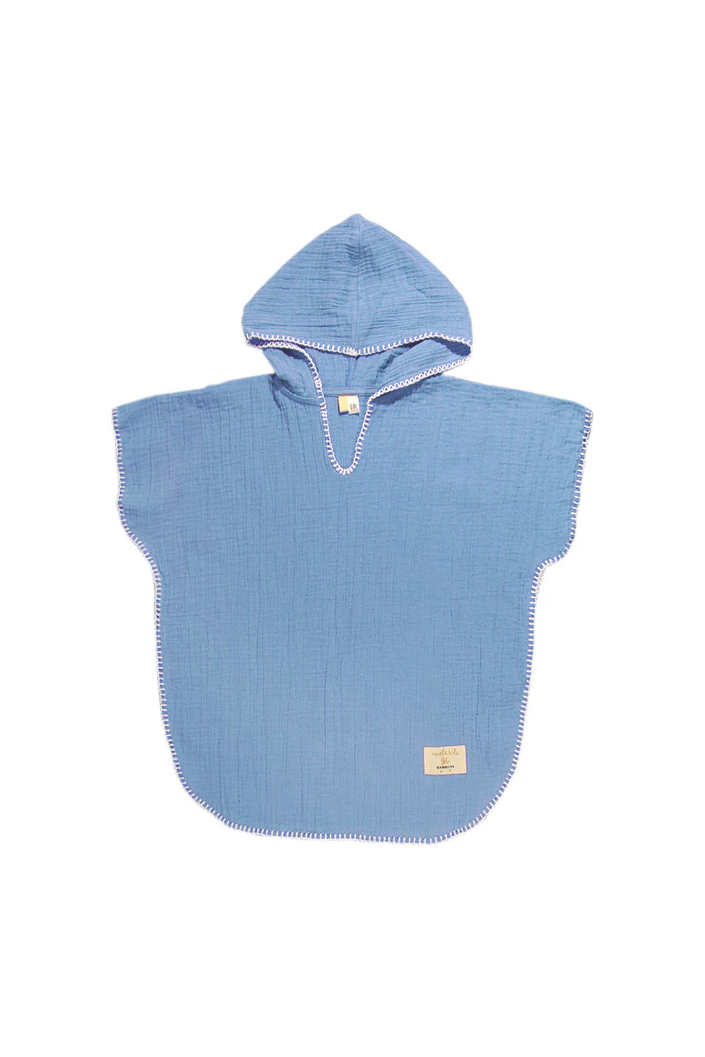 Miela Kids Poncho Mussola accappatoio mare azzurro 2-4 anni