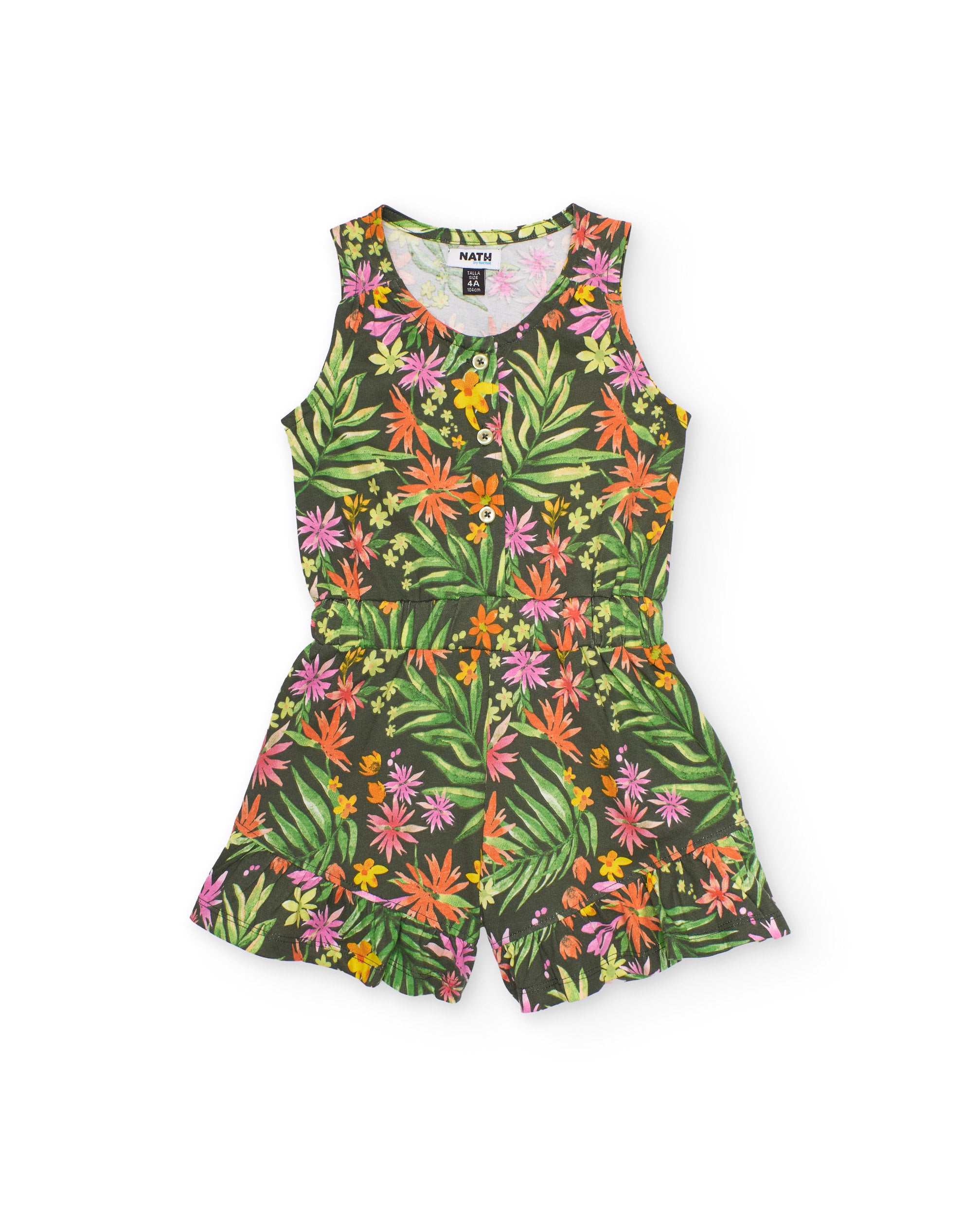 TucTuc Tutine Tuta Bambina Maglia Volant Verde Floreale