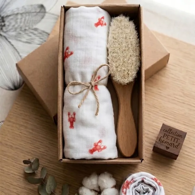 Petite Citrouille Petits Homards set nascita spazzola mussola