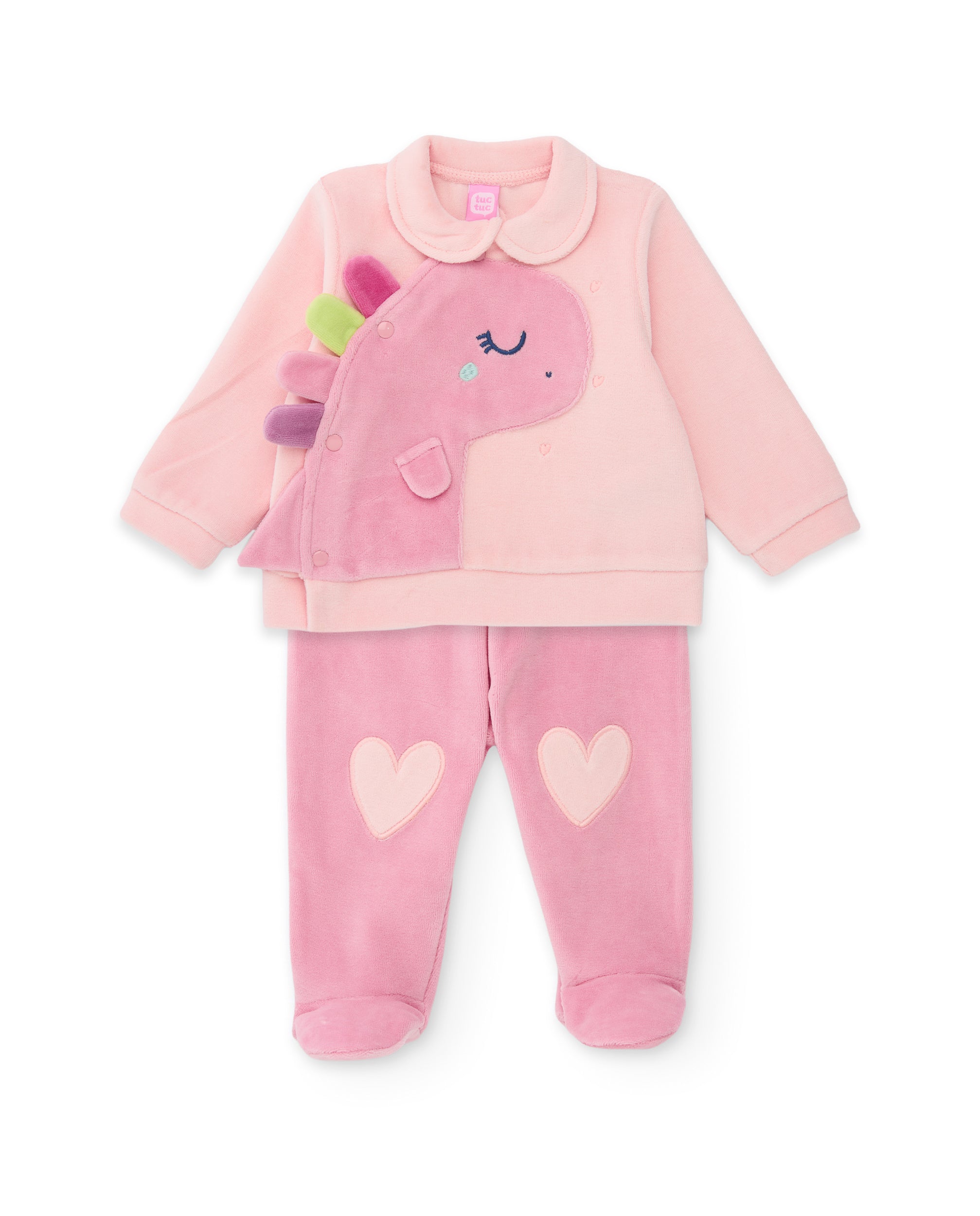 TucTuc Completi Completo Neonato Cotone Rosa Dinosauro