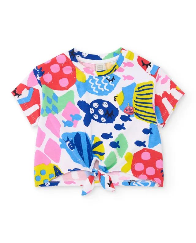 TucTuc T-Shirt Bambina Multicolore Nodo Frontale