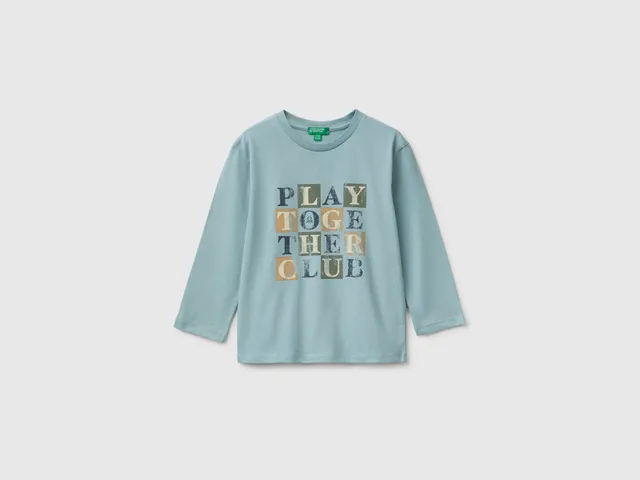United Colors of Benetton T-shirt cotone bio stampa taglia 82
