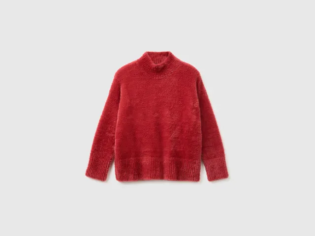 United Colors of Benetton Maglione Filato Peloso Scollo Rotondo Taglia M