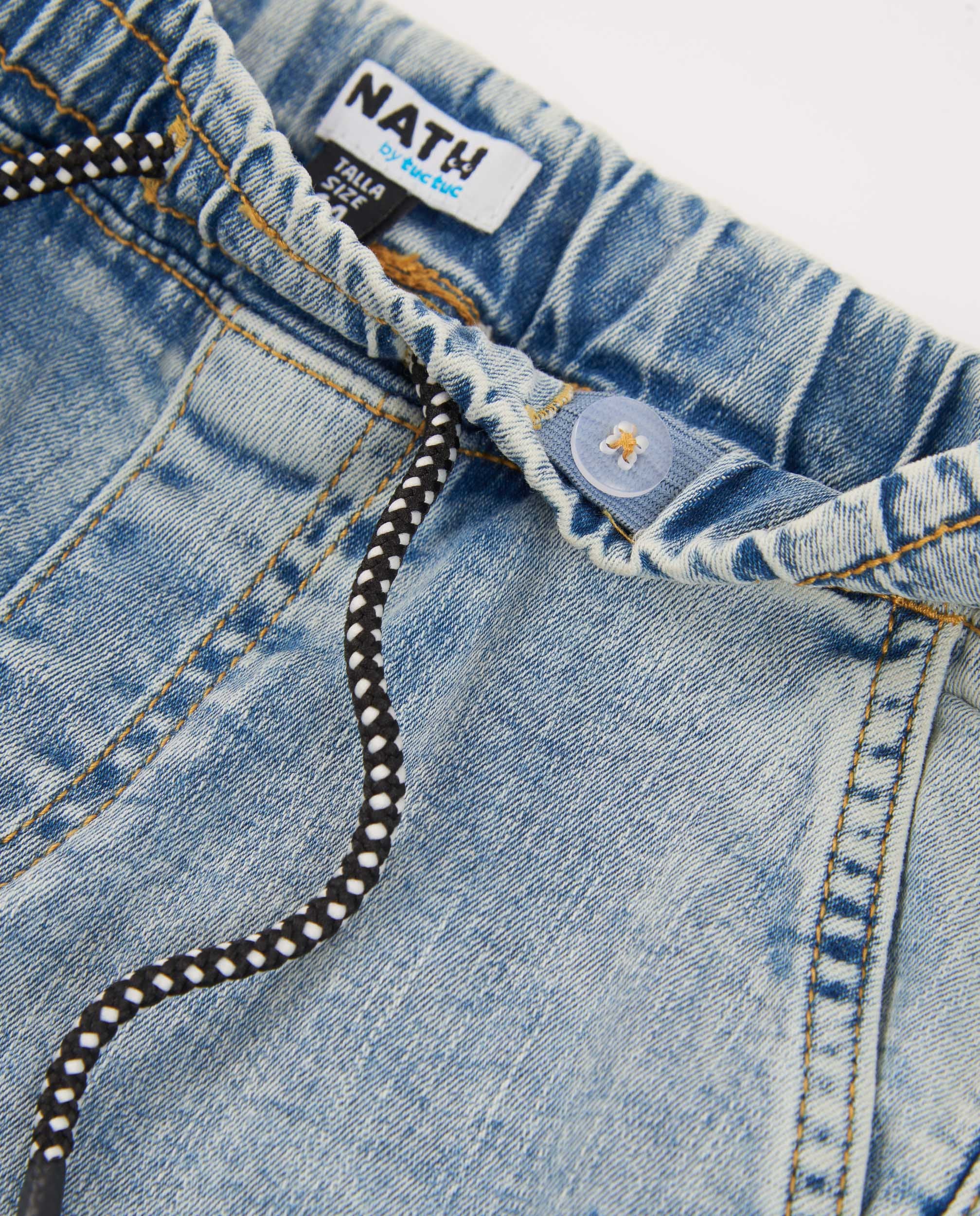 TucTuc Pantaloni Jeans Bambino Denim Blu Coulisse Taglio Dritto